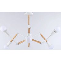 Подвесная люстра Ambrella light Traditional TR80485/6 WH/LW (белый/светлое дерево)