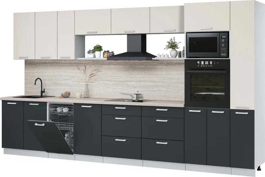 

Готовая кухня Интерлиния Мила Лайт 3.8-ПМ3 (персидский жемчуг/антрацит/травертин серый)