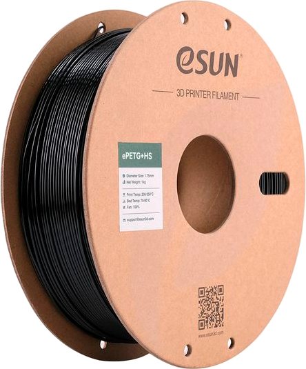 Филамент eSUN ePETG+HS Filament PETG+HS175B1P1 (1.75мм, 1кг, черный)