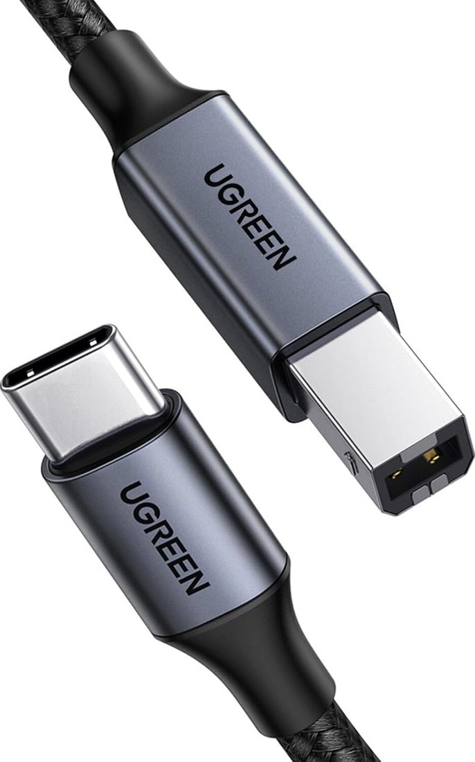 

Кабель Ugreen US370 USB Type-C - USB Type-B 45106 (2 м, черный)