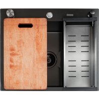 Кухонная мойка Futur FK 5550 Eco Embossing Pop-up Board plus (Black Nano)