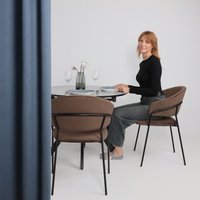 Стул с подлокотниками Алвест AV 433 (шоколадный бархат Confetti chocolate/черный)