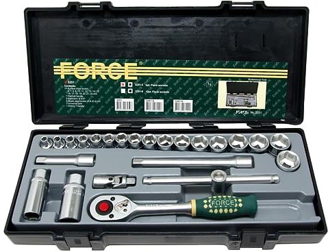 

Набор трещотка с головками Force 3251-9 (24 предмета)