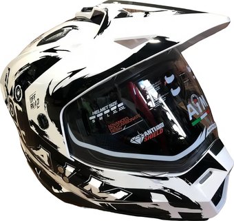 Мотошлем AIM JK802Y 802Y-014-YL (Y/L, белый/черный)