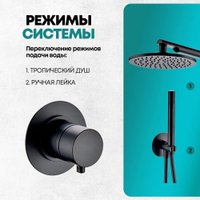 Душевая система  Grocenberg GB5090 (черный матовый)