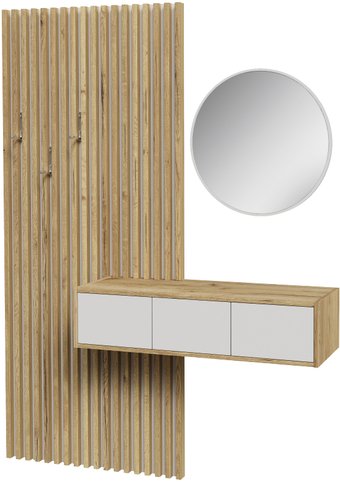 Стенка Интерлиния Lagom-2 LG-P (белый платинум/дуб золотой)