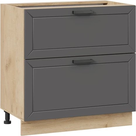 

Шкаф напольный Трия Лорас 1Н8Я2 с двумя ящиками (дуб крафт золотой/холст вулкан)