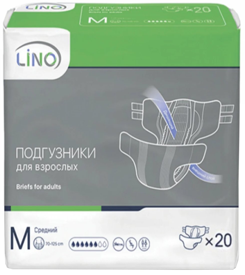 

Подгузники для взрослых Lino Medium M (20 шт)