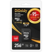 Карта памяти DiGoldy Extreme Pro microSDXC 256GB DG256GCSDXC10UHS-1-ElU3 (с адаптером)