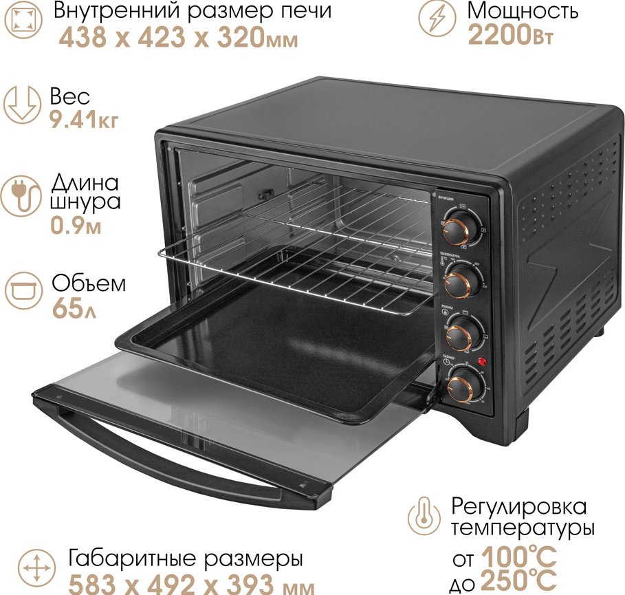 

Мини-печь Endever Danko 4066 (черный)