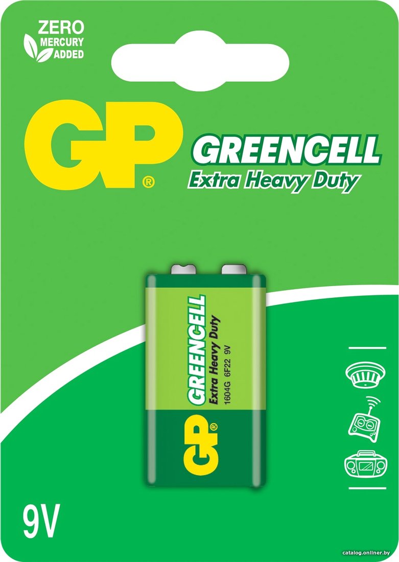Батарейка GP Greencell 9V 1604G