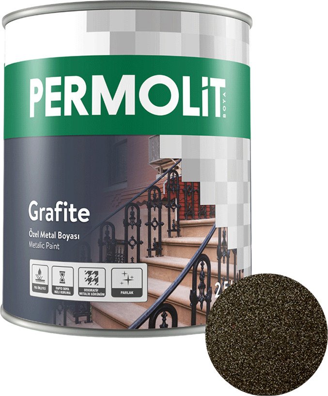 

Грунт-эмаль PERMOLIT Grafite антикоррозийная с эффектом металлик 1771 2.5кг (антрацит)