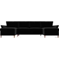 П-образный диван Лига диванов София 100068 (микровельвет, черный)