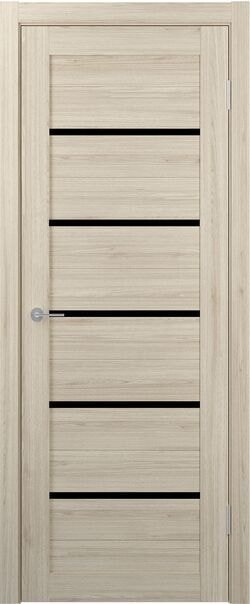

Межкомнатная дверь Юркас Stark ST1 ДО 90x200 (капучино, стекло lacobel черный лак)