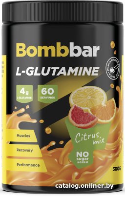 L-глютамин Bombbar L-Glutamine (300 г, цитрусовый микс)