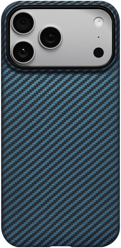 

Чехол для телефона Pitaka Ultra-Slim для iPhone 17 Pro (1500D Black/Blue Twill)