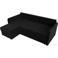 Угловой диван Лига диванов Слим левый (велюр черный)