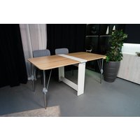 Стол-книга Stoloff Мечта 1600x850 (белый/дуб сонома, опоры складные, углы закругленные с роликами и ручками)