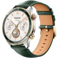 Умные часы HONOR Watch 5 Pro LTE (серебристый, с зеленым кожаным ремешком, китайская версия)