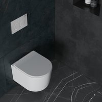 Унитаз подвесной Roxen Simple Compact в комплекте с инсталляцией StounFix Dual Fresh 6 в 1 919136 (кнопка: хром матовый)