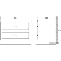  BelBagno Тумба под умывальник Dublin-850-2C-SO-BL (bianco lucido)