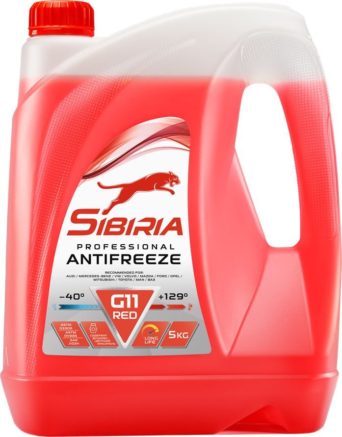 

Антифриз Sibiria G-11 -40 красный 5кг