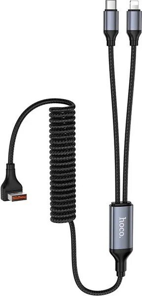 Кабель Hoco DU60 USB Type-A - USB Type-C/Lightning (1.5 м, черный)