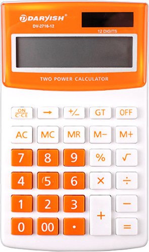 Бухгалтерский калькулятор Darvish DV-2716-12Or (белый/оранжевый)