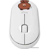 Мышь Logitech M350 Pebble Line Friends Brown (белый)