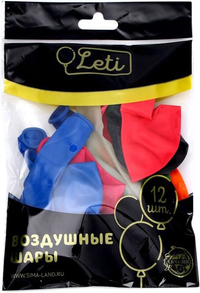 

Набор воздушных шаров Leti 4986577 (12 шт, цвет в ассортименте)