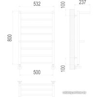 Полотенцесушитель TERMINUS Анкона П8 500x800 нп (хром)