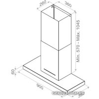 Кухонная вытяжка Pando P-811/90 Inox V.1050 ECO 009329