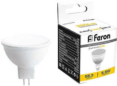 

Светодиодная лампочка Feron LB-3024 5.5 Вт 230V G5.3 2700K 41387