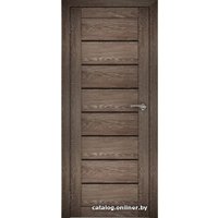 Межкомнатная дверь Юни Амати 1 (ч) 80x200 (дуб шале-корица/черное стекло)