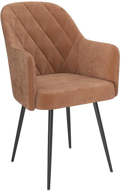 

Стул с подлокотниками Олмеко Киото П00303307 (велюр тенерифе корица/черный)