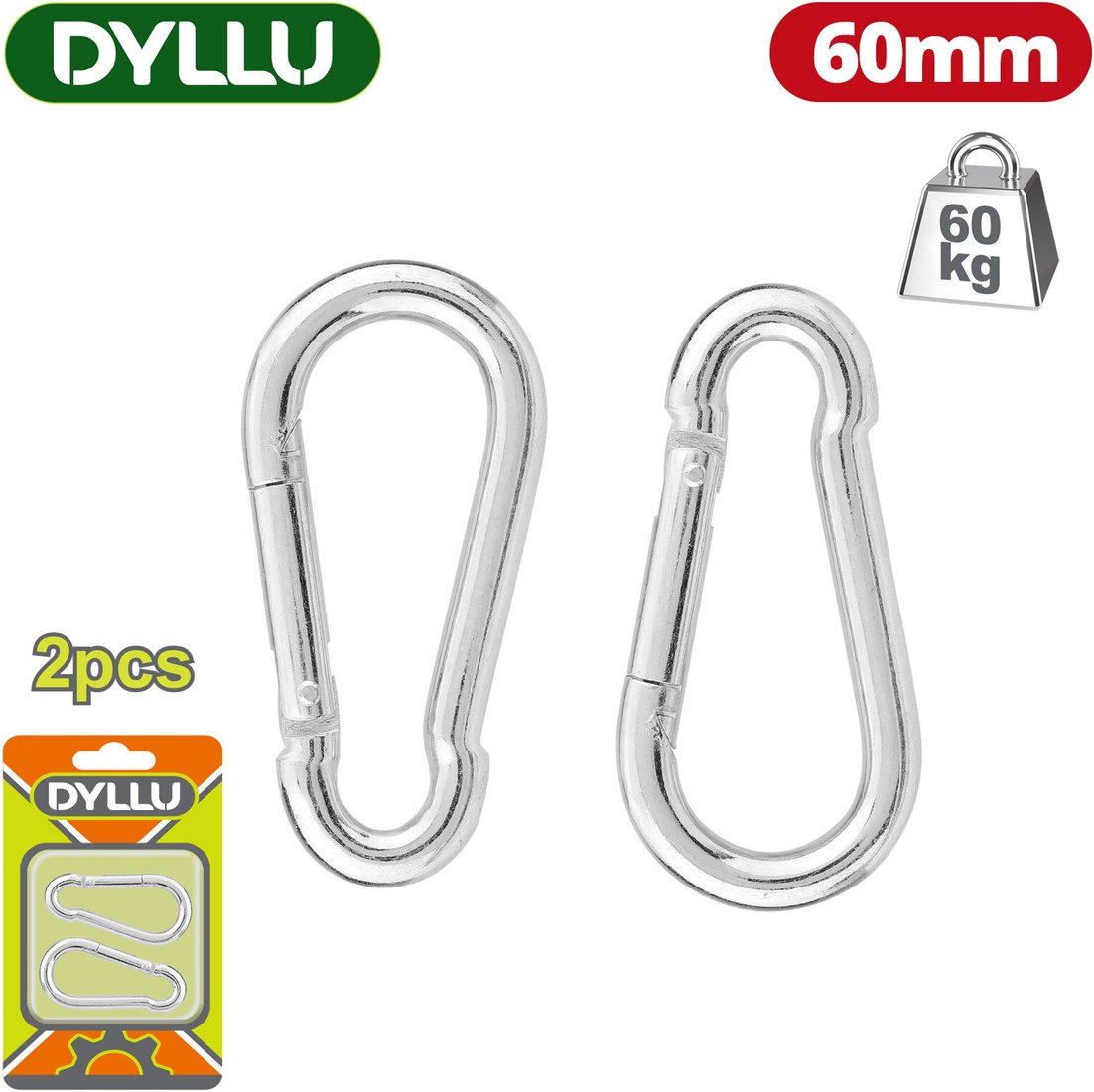 

Карабин туристический Dyllu DTQL2K03 (2 шт)