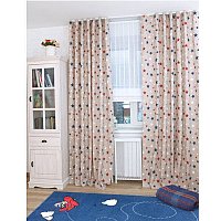 Комплект штор Delfa СШД-050 Sky Loneta (160x270, красные звезды/rojo)