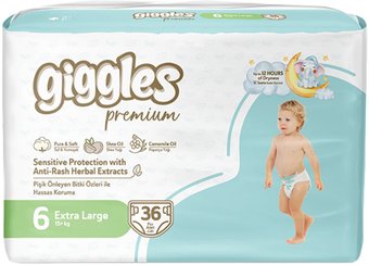Подгузники Giggles Premium Xlarge 6 Jumbo Pack (36 шт)