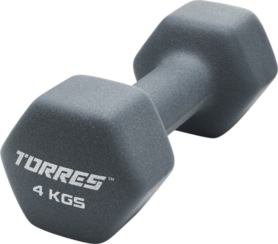Гантель Torres PL522504 4 кг (серый)