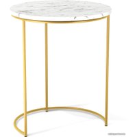 Журнальный столик Sheffilton SHT-CT7 (мрамор каррара белый/золото)