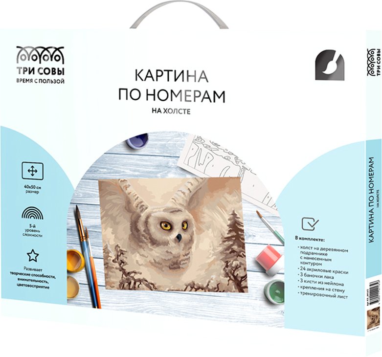 

Картина по номерам Три совы Полярная сова КХ_44165