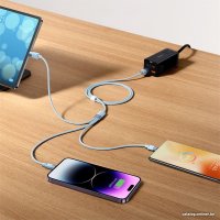 Кабель Baseus One-For-Three Fast Charging Data Cable 3.5A USB Type-A - USB Type-C/microUSB/Lightning (0.5 м, белый)