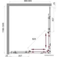 Душевой уголок BelBagno SELA-AH-2-120/90-C-Cr (прозрачное стекло)