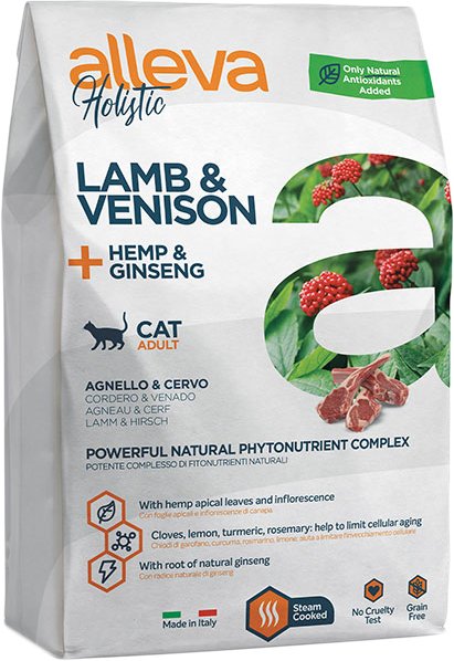 

Сухой корм для кошек Alleva Holistic Adult Lamb & Venison + Hemp & Ginseng (ягненок и оленина + конопля и женьшень) 1.5 кг