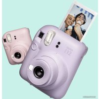 Фотоаппарат Fujifilm Instax Mini 12 (фиолетовый) + розовый чехол Sundays с ремнем