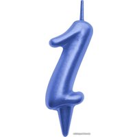 Свеча для торта Мультидом Овал Цифра 1 МС5-41 (синий)