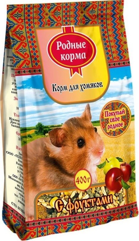 

Корм для грызунов Родные корма Для хомяков с фруктами 400 г