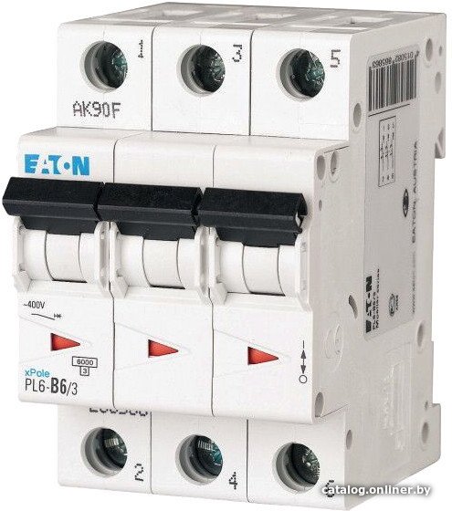 Выключатель автоматический Eaton PL6 3P 6А C 6кА 3M 286598