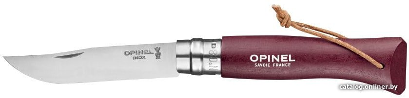 Складной нож Opinel N°8 Trekking темляк (бордовый)