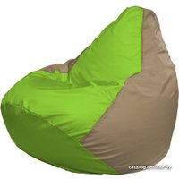 Кресло-мешок Flagman Груша Макси Г2.1-186 (бежевый темный/салатовый)